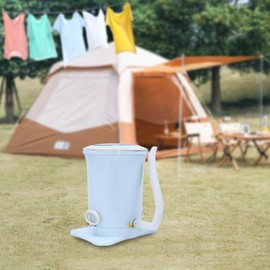 Manual Dehydrator 12L Portable Dryers Freestanding Washing Machine Clothes Dehydrator Manual Cloth Dehydrator With Clear Top Cover for Camping Traveling Apartment (Blue)