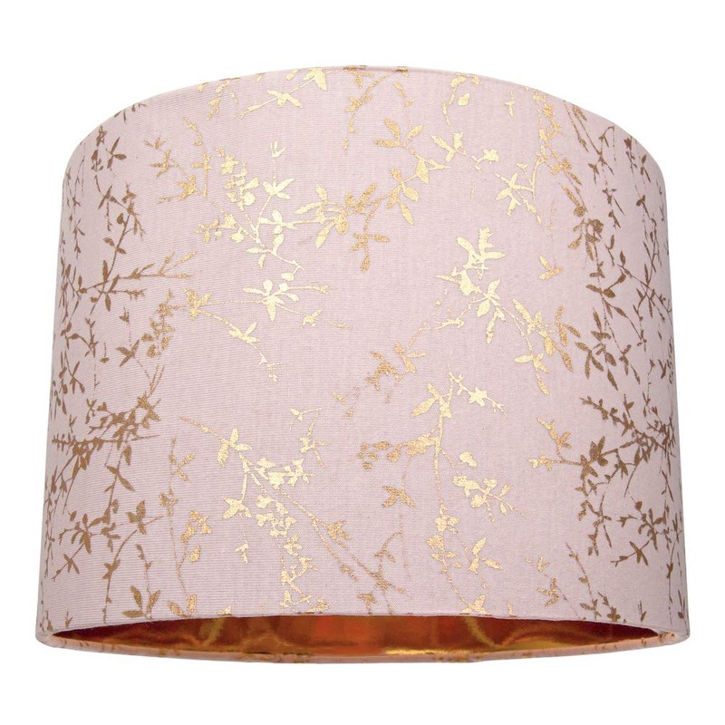 Modern Soft Pink Cotton Fabric 10" Lamp Shade with Gold