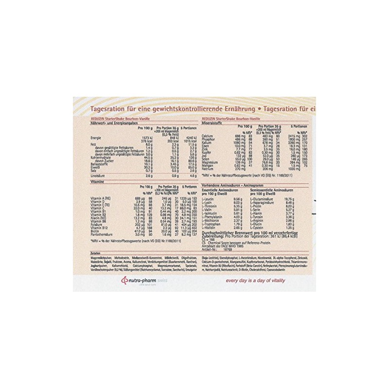 Reduzin Diet Shake - BCM Bourbon Vanilla (Starting Box) Including