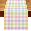 Nepnuser Linen Spring Easter Buffalo Check Plaid Table Runner Rustic