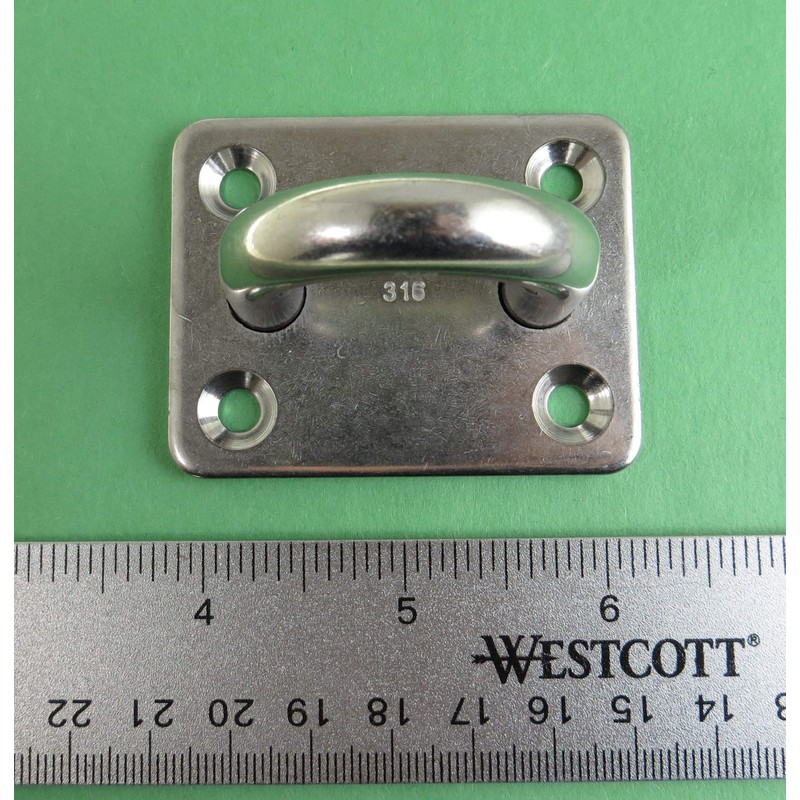 Stainless Steel 316 Square Pad Eye 3/8" 10mm (60mm x