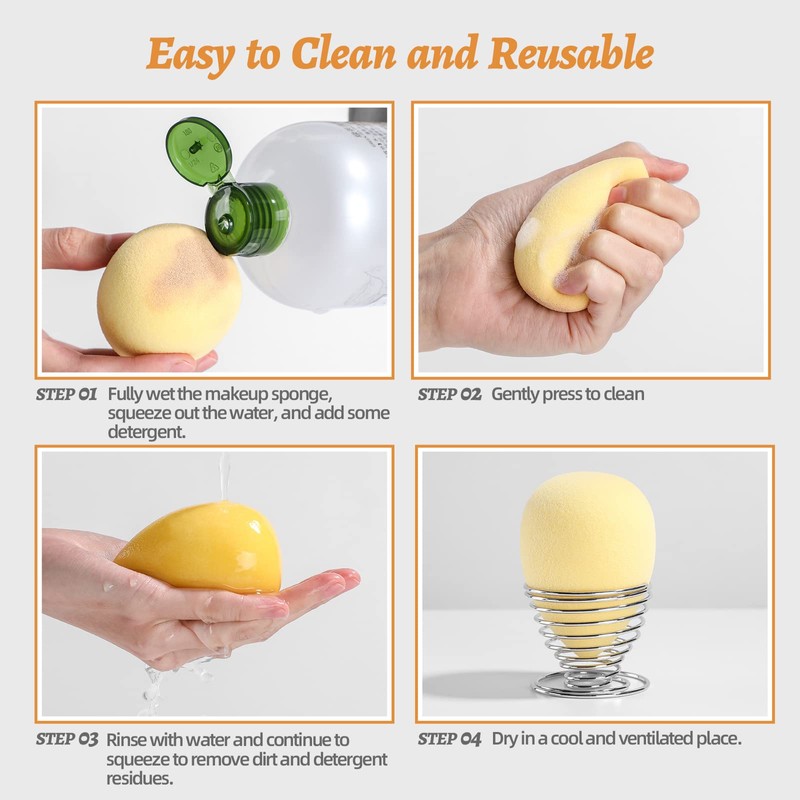 BS-MALL Makeup Sponge 7 Pcs blender sponge for Liquid, Cream,