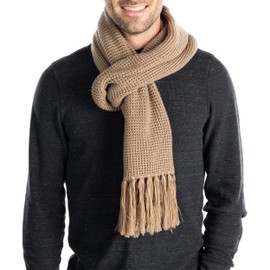 Funky Junque Waffle Knit Scarf - Beige