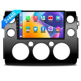 Car Radio Accessories for Toyota FJ Cruiser 2007-2018 - Head Unit Stereo Replacement Upgrade - Wireless Carplay Android Auto GPS FM Bluetooth AHD Camera 2GB+64GB