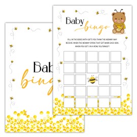 Disfuco Bee Baby Shower Games - Boy Girl Gender Reveal - Bingo Cards - 25 Cards