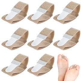 8 PCS Toe Splint, Toe Straighteners, Hammer Toes Straightener with Cushioned Wraps and Fabric Bandages, Toe-Correctors for Crooked, Bent, Overlapping Toes