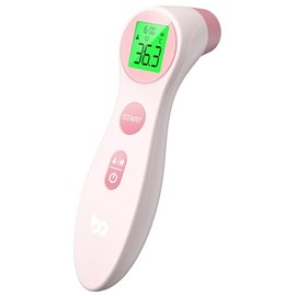 Femometer Stirnthermometer für baby Kinder und Erwachsene, Fieberthermometer kontaktlos mit Fieberalarm, Rosa