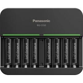 Eneloop Panasonic K-KJ63K3A8BA Advanced pro 8-Position Rechargeable Battery 6-Hour Quick Charger with 8 LED Charge Indicator Lights with 8AAA pro Batteries