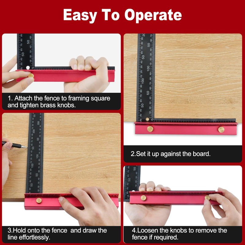 8 Inch Removable Carpenter Framing Square Fence with Edge Marking