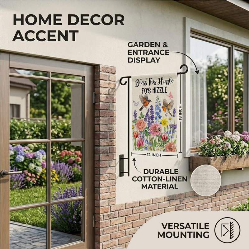 ZUYOENCO Funny Garden Flag 12x18 Double Sided - Bless This