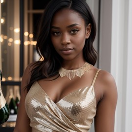 Flyonce Rhinestone Choker Necklace for Women Nightclub Party Prom, Sparkly Crystal Tassel Fringe Chain Neck Rave Jewelry Iridescent Clear AB Gold-Tone