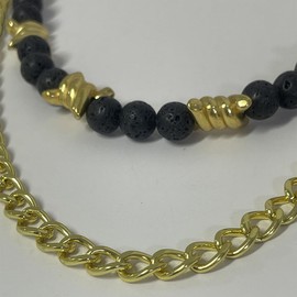 Black Gold Volcanic Stone Pants Chain for Wallet/Jeans/Keyring - Double-Layer Punk Hip Hop Gothic Unisex Multi-Functional Clothing Accessory for Men Women