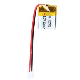 Qimoo 551521 3.7V Lipo Battery 120mAh 551521 Rechargeable Lithium Polymer Battery Pack with JST PH2.0mm Connector for Electronic Device