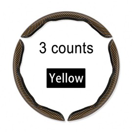 Car Steering Wheel Cover, Non-slip Design Steering Wheel Protector, Universal Car Steering Wheel Cover for 15 Inch, Decor Gadgets, Car Accessories, Men Gifts, Car Essentials:_3 counts/set - Yellow_one-size