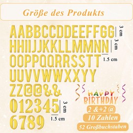 NISENTIA 64 lettere per torte, lettere, decorazioni per torte, torte, scritte in oro, acrilico, decorazione per torte, numeri 0-9 e A-Z, lettere dorate per compleanno, matrimonio, anniversario, festa