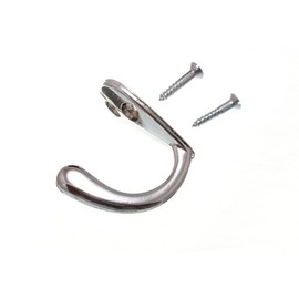 SINGLE HAT AND ROBE COAT HANGER CLOTHES HOOK CP CHROME + SCREWS (pack of 12)