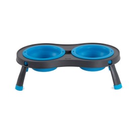 Dexas Pets Double Elevated Pet Feeder, 2.5 Cup Bowls, Pro Blue (PW1104322194)