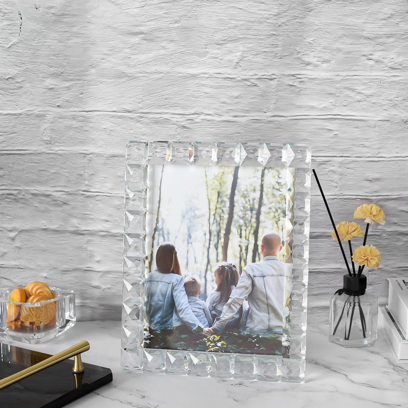 Luxury Crystal Picture Photo Frame,Grid Diamond Craft,Crystal Wedding Frame of