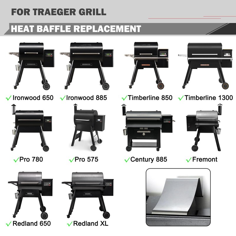 Ironwood 885 Heat Baffle Replacement for Traeger Ironwood 650 Grill