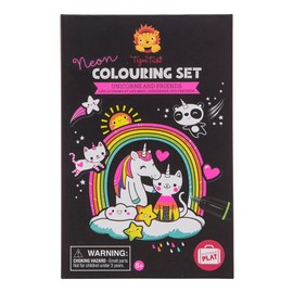 Tiger Tribe Neon Coloring Set - Unicorns & Friends,Pink, 1 Count (Pack of 1)