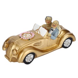 Old Couple Resin Grandma and Grandpa Car Model Saving Pot Gifts Birthday Present Home Decoration