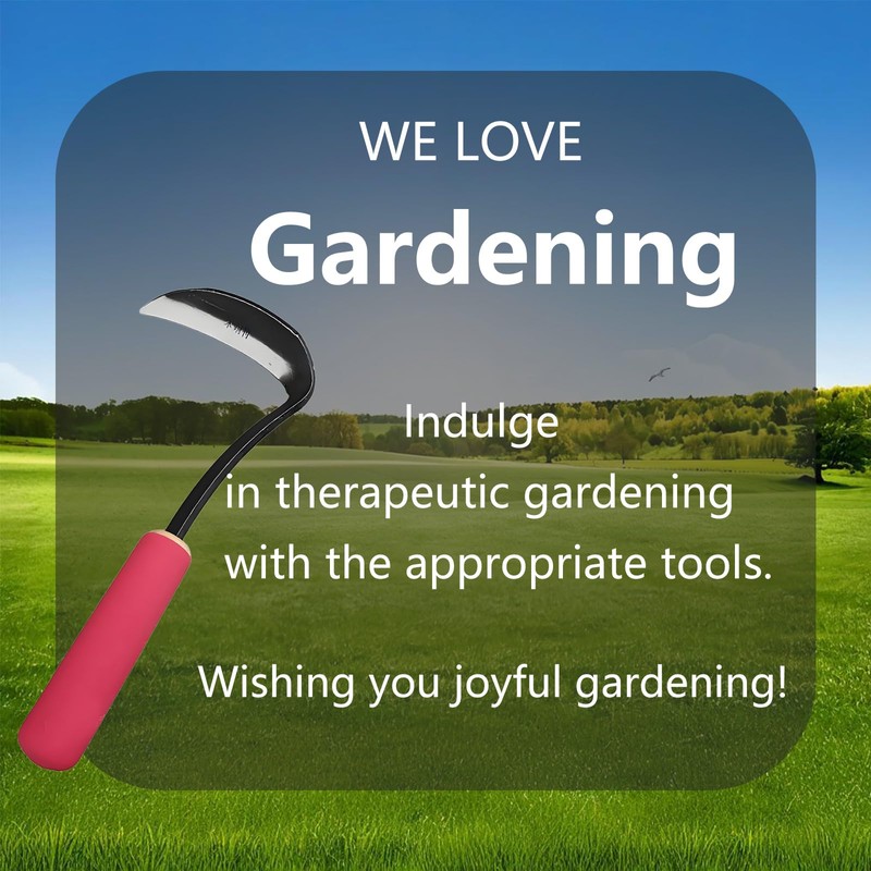 eefaYIYIFA Japanese Gardening Sickle Tool,Hand Hoe,Weeding Sickle Hoe,Weed Remover Tool,Very