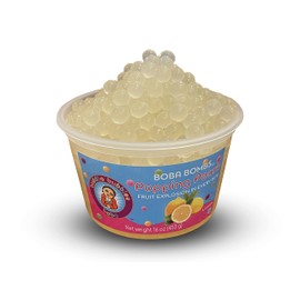 Premium Popping/Bursting Boba Pearls/Boba Bombs/Dessert Topping by Buddha Bubbles Boba (Lemon Popping Pearls)