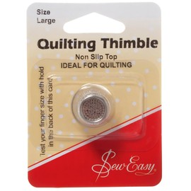 Sew Easy Quilting Thimble – Large Non Slip Finger Shield, Strong Metal Guard for Sewing, Dressmaking, Craft, DIY