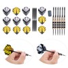 Darts Kit 12 Dart Tail Flights Shafts Black Nickel Copper