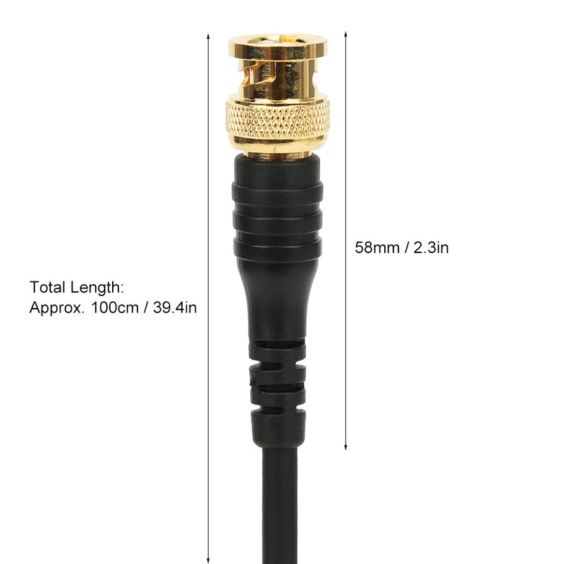 P1062 1m Pure Copper Plating BNC Plug to BNC Male