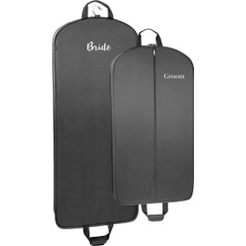 WallyBags Deluxe Bride & Groom Travel Garment Bag, BLACK-B1G3, 60 in. and 40 in