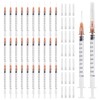 Pack of 30 1 ml Syringes, Plastic Syringes with Caps,