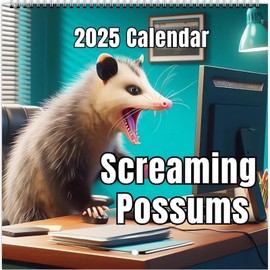 2025 Funny Screaming Possums Calendar, Possums Calendar Monthly Planner, Jan 2025 - Dec 2025, 8.5"x 8.5" Gag Wall Calendar Gift for Men Women