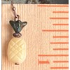 Etched Copper and Bead Pineapple Dangle Earrings Tropical Jewelry Earrings