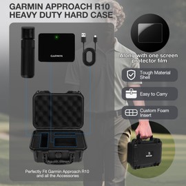 BliFulde Heavy Duty Hard Case Compatible with Garmin Approach R10, Portable Waterproof Protective Case with Custome Foam, Compact Box Black