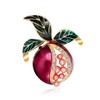 Pearl Pomegranate Brooch, Colorful Oil Drop Rhinestone Pearl Pomegranate Brooch,