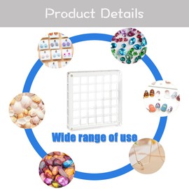 Acrylic Magnetic Seashell Display Box,Seashell Starfish Trinket Decorative Seashell Storage Box, Multifunctional Gemstone Diamond Display Organizer Case for Seashell Jewelry Gemstone Beads (36 Grids)