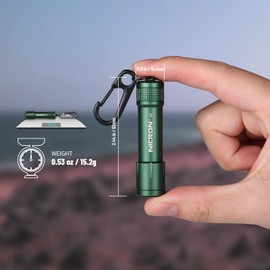 NICRON N1 Keychain Flashlights, 100 High Lumens EDC Pocket Key Chain Flash Light, Mini Flashlight Ideal for Everyday Carry and Emergencies, Lightweight and Waterproof (Army Green)