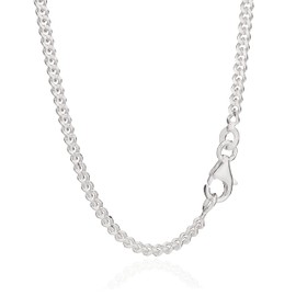 NKlaus 925 Sterling Silver Curb Chain Byzantine Chain 2.40 mm Wide, Sterling Silver