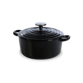 BK Cookware Bourgogne Enameled Cast Iron 2.6QT Dutch Oven, Jet Black