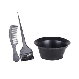 3PCS Hair Dye Colouring Tool Set Bowl Comb Brush Bleaching Tint Kit Hairdressing Salon Tool Hair Mask Dyeing Tinting Brush Bowl Coloring Comb Set Black