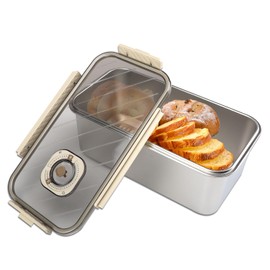 Domigard - Panera hermética para mostrador de cocina, cajas de pan para pan casero, contenedor de almacenamiento de pan con tapa de graba...