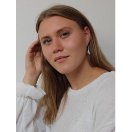 My Gold Gavina Women's Earrings Hanging Genuine Sterling Silver 925 Silver 42 mm x 8 mm Long Silver Earrings Women's Earrings, Sterling Silver, No Gemstone