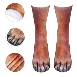 Novelty 3D Animal Paw Socks Cat Dog Socks Stocking Stuffers for Adult Teens Crazy Socks Gag Gifts White Elephant Gifts