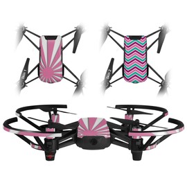 Skin Decal Wrap 2 Pack for DJI Ryze Tello Drone Rising Sun Japanese Flag Pink Drone NOT Included