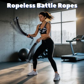 Ropeless Battle Rope, Battle Ropes for Home Gym, Strength, HIIT Workouts, Home Training, Quiet Fitness Equipment for Men & Women, 2PCS