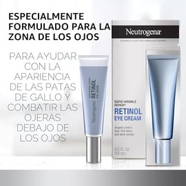Corrección rápida de arrugas de ojos, Neutrogena, 0.5 onzas, Crema para ojos | For Dark Circles, Anti-Aging Under Eye Cream, Retinol & Hyaluronic Acid