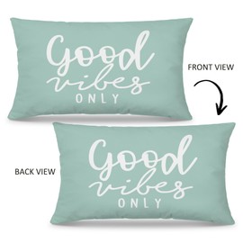 Mingnei Funny Good Only Motivational Inspirational Quotes Green Throw Pillow Covers Couch Home Cushion Cover, Inspirational Quotes Sofa Living Room Bed Decorative Pillow Cases 12 x 20 Pillowcase