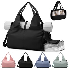 Bolsa de Yoga para Mujer, 2 Piezas Bolsa de Gimnasia con Neceser, Bolsa Deportiva con Hebilla para Esterilla de Yoga, Adecuada para Gimnasio, Viajes