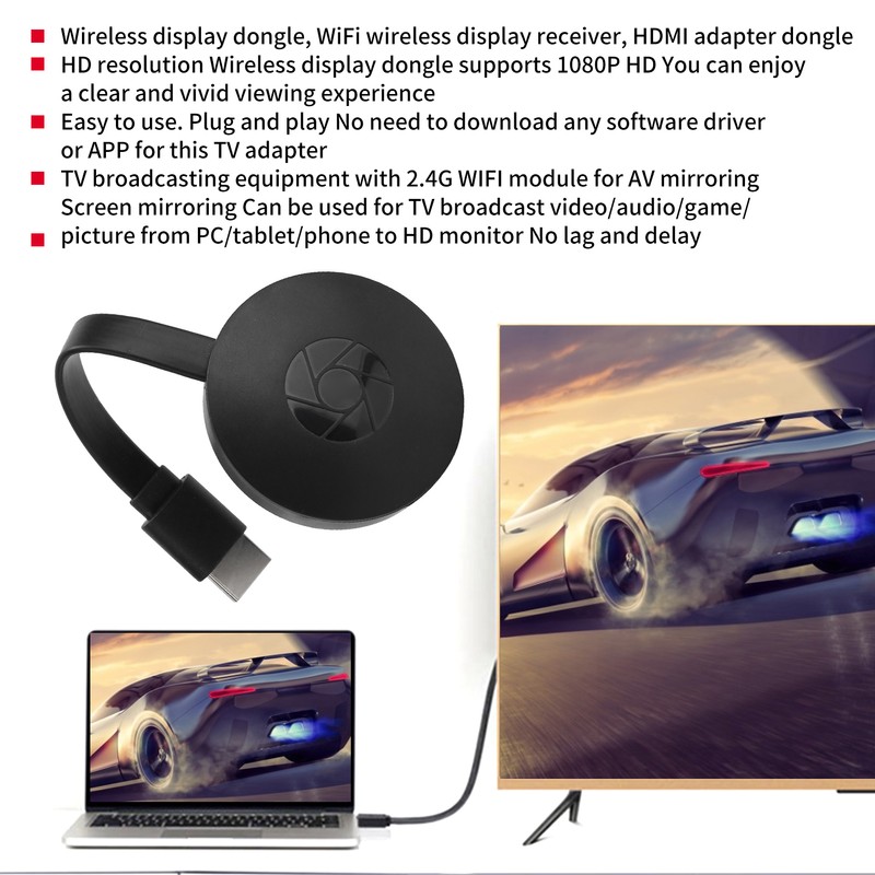 TV Stick Dongle 1080P HDMI Receiver Adapter with WIFI Antenna